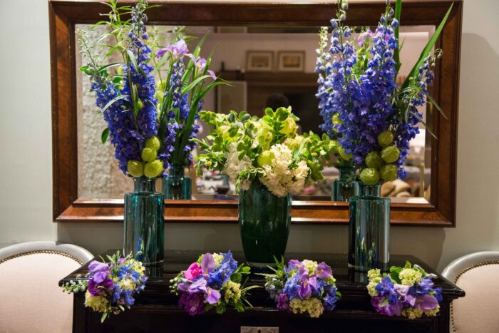 Vaso Decorativo de Vidro Azul Metálico