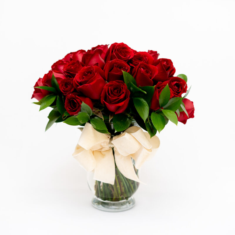 Arranjo em Vaso de Rosa Vermelha Alice