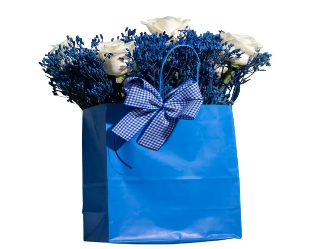 Flores azuis para presente