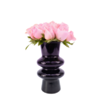 Flores Rosa em Vaso Preto - Cupi
