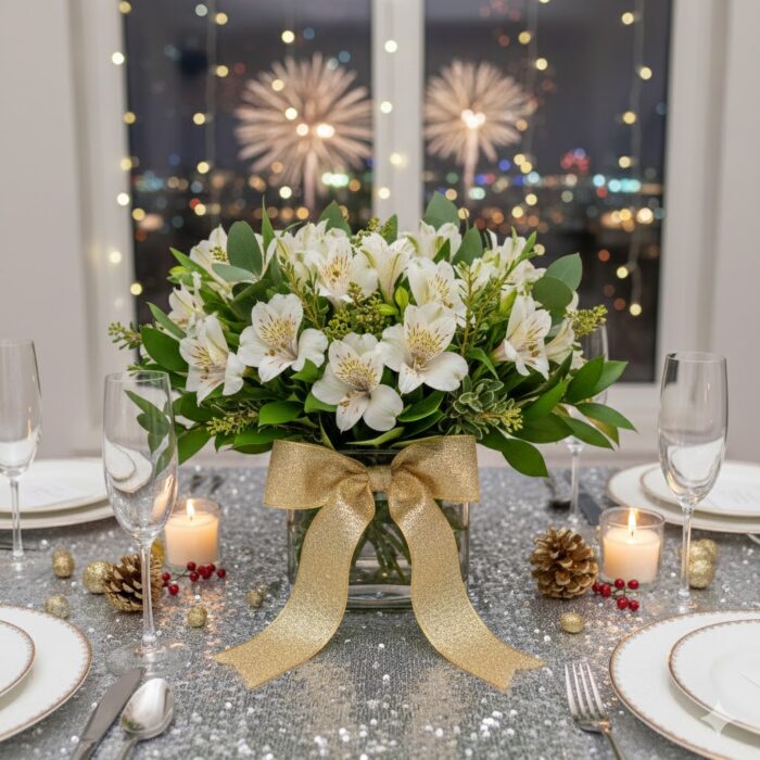 Arranjo de Flores Brancas no Vaso - Luv - Imagem 3