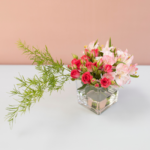 Flores Pink em Vaso - Luv